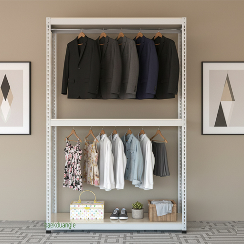 [무볼트앵글 - 행거 1열 3단]bd  -  013-2[흰색 양면코팅 합판]가로1200mm폭400/450/500mm선택높이2100mm[배송비무료]