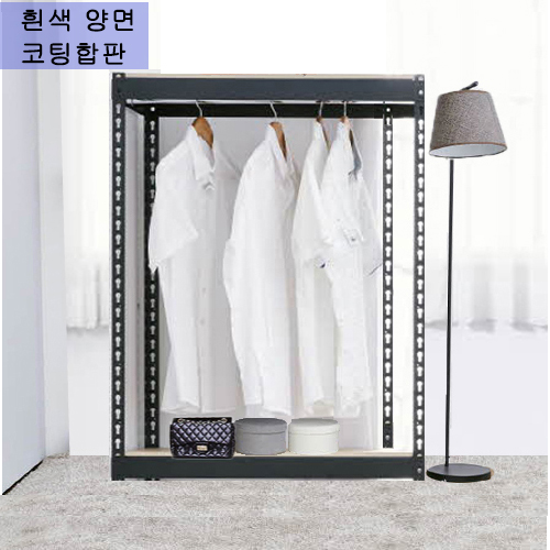 [무볼트앵글 - 헹거 1열 2단 ]bd  -  012-2[흰색 양면코팅 합판]가로1200mm폭400/450/1200mm선택높이1200mm[배송비무료]